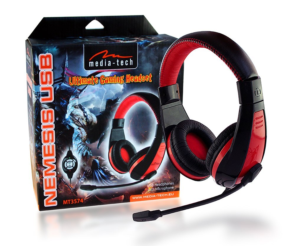 Gaming headset with microphone Media-Tech MT3574 Nemesis USB