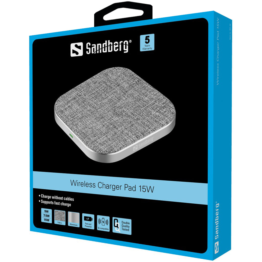 Wireless charging pad for smartphones Sandberg 441-23, 15W 