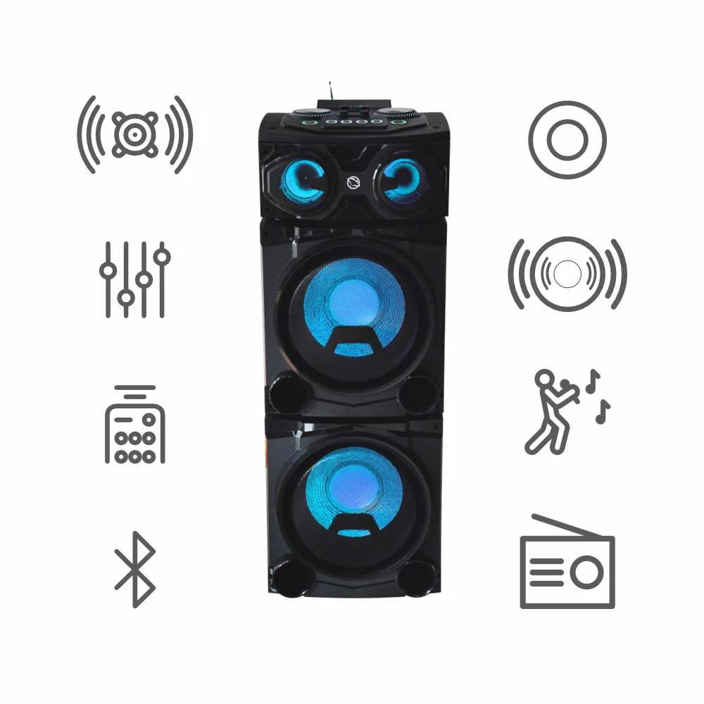 Bluetooth Skaļrunis ar Karaoke, 100W, Bluetooth 4.2, FM Radio, Manta SPK5520 Cube