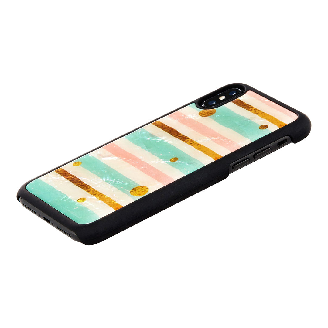 Smartphone case with mother-of-pearl iPhone XS/S, iKins, black/mint