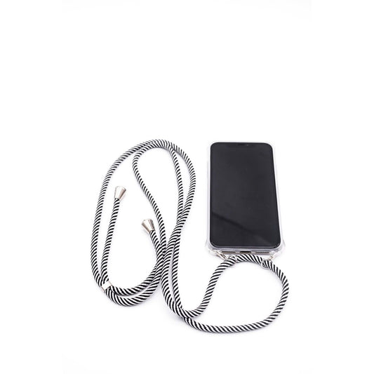Чехол для Samsung A40s с веревкой, черные полосы, прозрачный