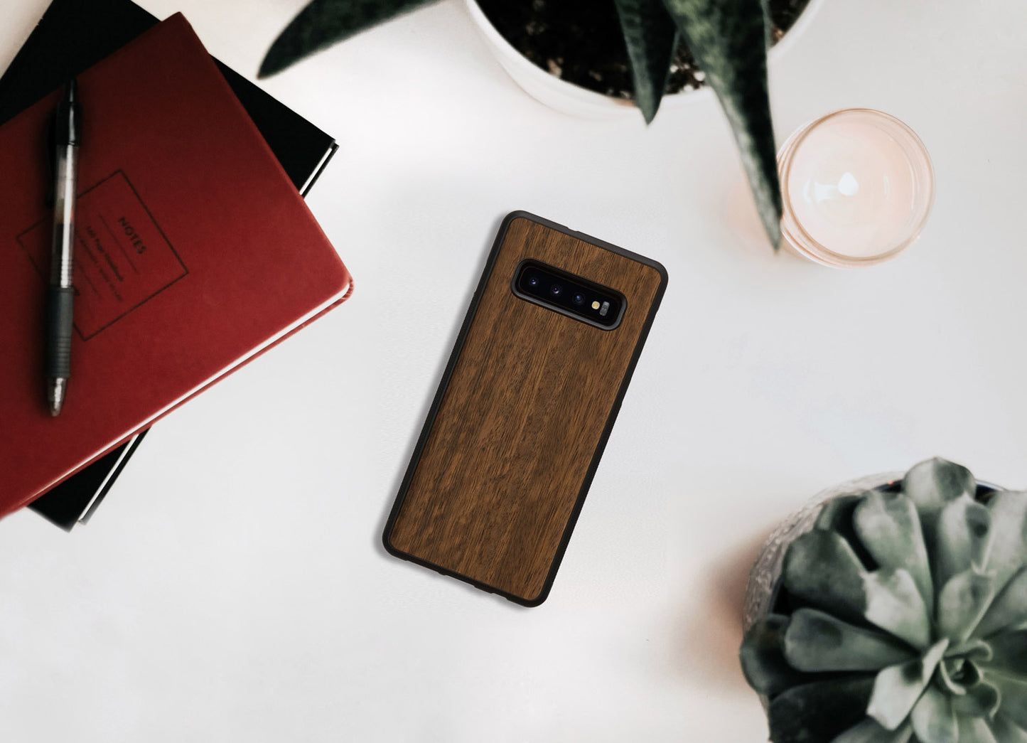 Natural wood cover, black koala Samsung Galaxy S10+