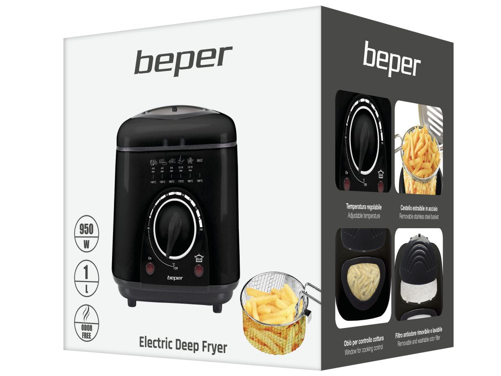 Electric mini fryer with adjustable temperature Beper P101FRI100