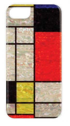 iPhone 8/7 protective cover, white Mondrian style