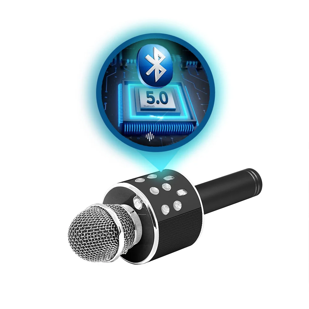 Wireless Bluetooth Karaoke Microphone with Speaker, 5W Power, Manta MIC20-GL Gold