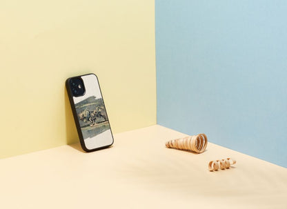 iPhone 12 mini baltais koka-polikarbonāta vāks - MAN&WOOD