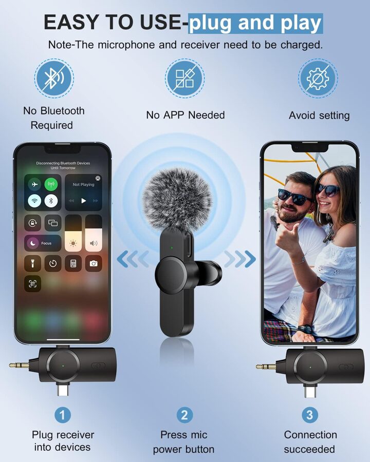 Professional Wireless Microphone with Smart Features. The Perfect Tool for Your Audio Recording. Wireless Microphone