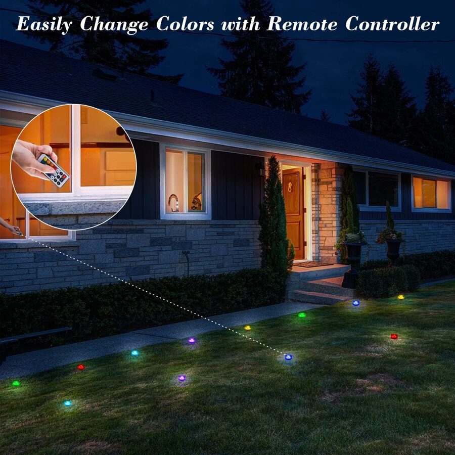 10 LED lights with remote control. waterproof. emits different colors of light.