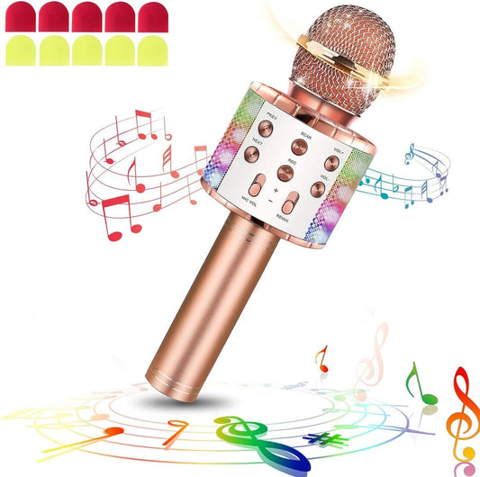 Bluetooth Karaoke Microphone with LED lights - Laqula Orange