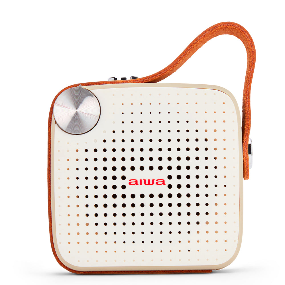 Portable Bluetooth Speaker, Waterproof, Dustproof and Shockproof, Aiwa BS-100GY White/Grey