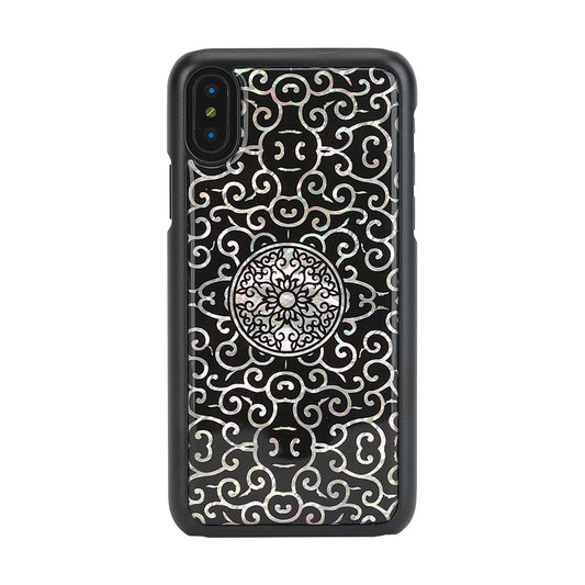 Smartphone case with mother-of-pearl for iPhone XS/S, black