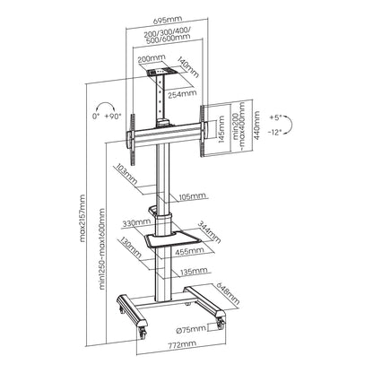 Mobile floor stand Sbox FS-446-2 37"-70"