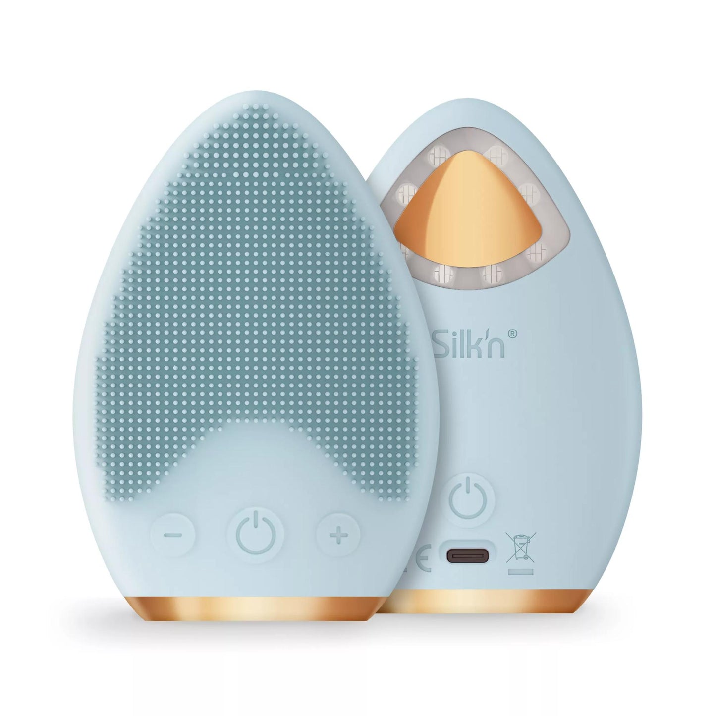 Electric facial brush in light blue, Silkn Bright Lux