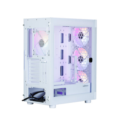 Zalman i4 TG White, fan RGB x4