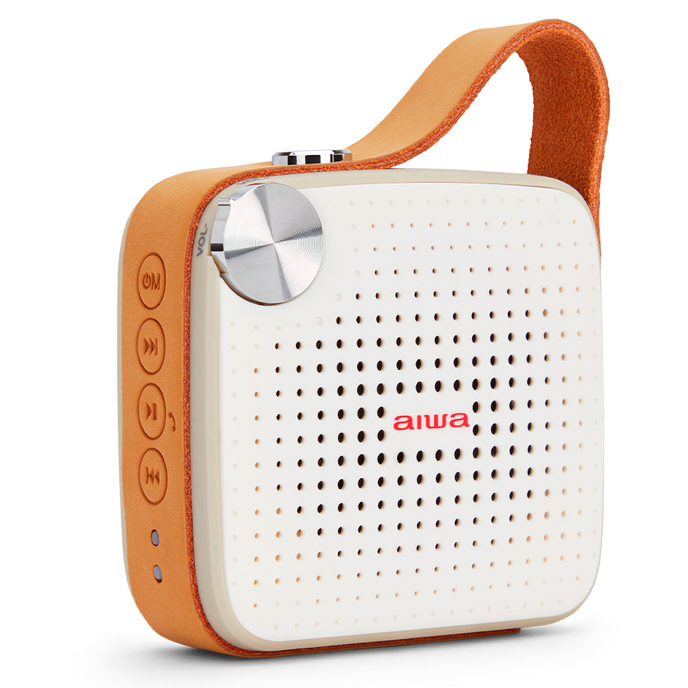 Portable Bluetooth Speaker, Waterproof, Dustproof and Shockproof, Aiwa BS-100GY White/Grey