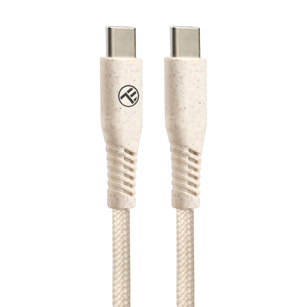Tellur Green Data Cable Type-C to Type-C 3A PD60W 1m nylon cream