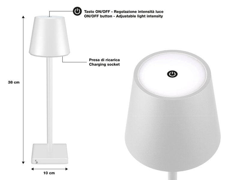 Rechargeable table lamp with touch switch Beper P201UTP102