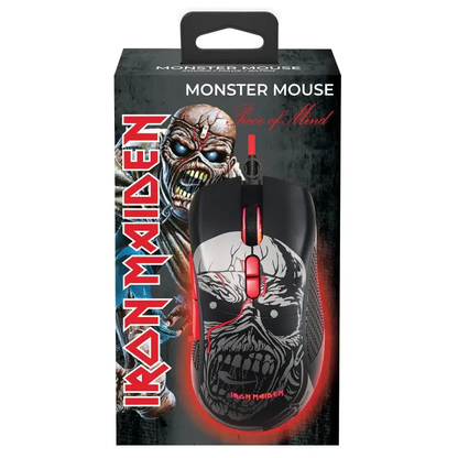 Wired gaming mouse in red LED lighting Subsonic Iron Maiden Piece Of Mind