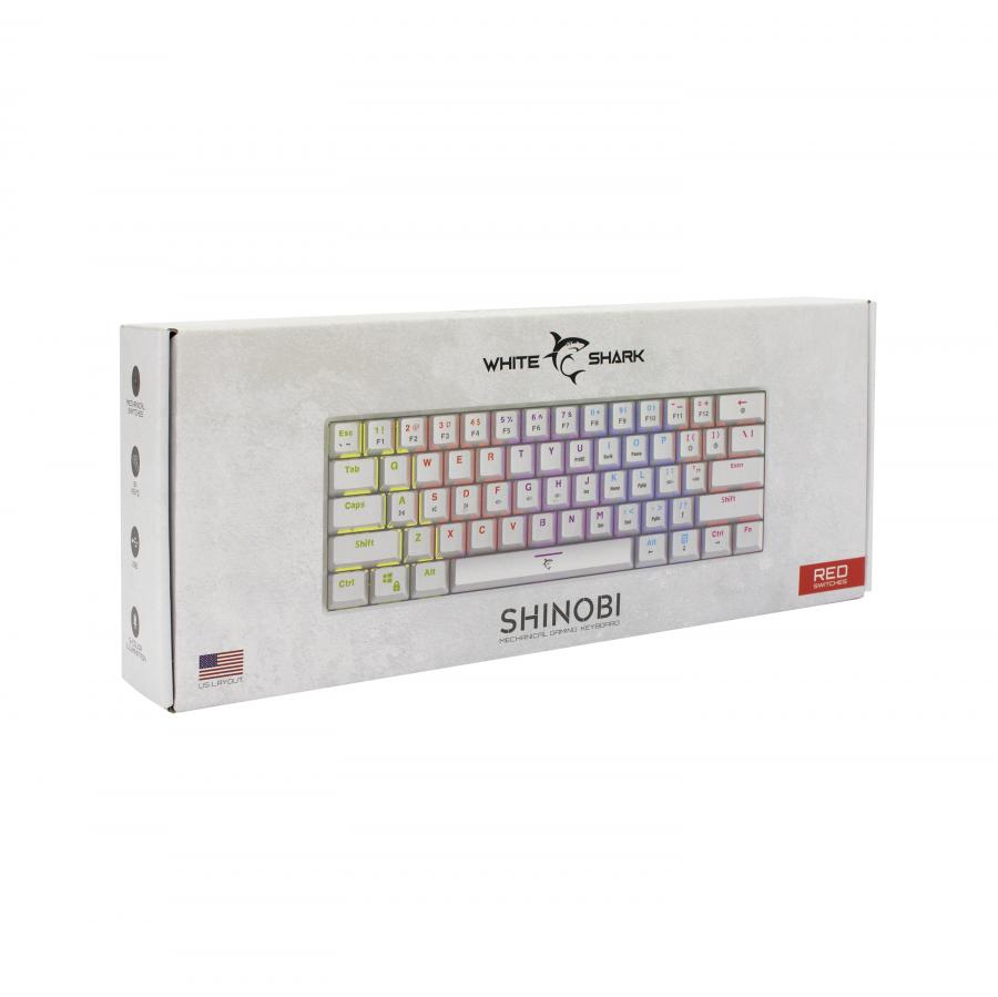 Compact Gaming Keyboard with Red Switches - White Shark GK-2022