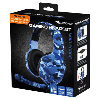 Subsonic Gaming Headset War ForceGaming headset with microphone, Subsonic War Force with 40mm speakers