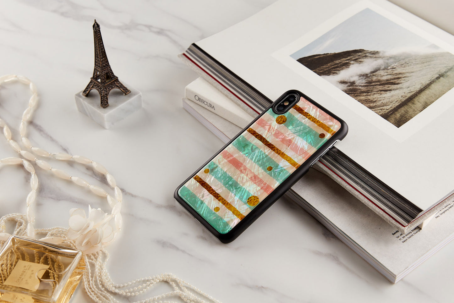 Smartphone cover for iPhone XS Max, black/mint, iKins