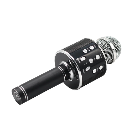 Беспроводной Bluetooth-микрофон для караоке Manta MIC12-BK Black — громкоговоритель, выходная мощность 5 Вт, высокое качество звука, встроенный аккумулятор
