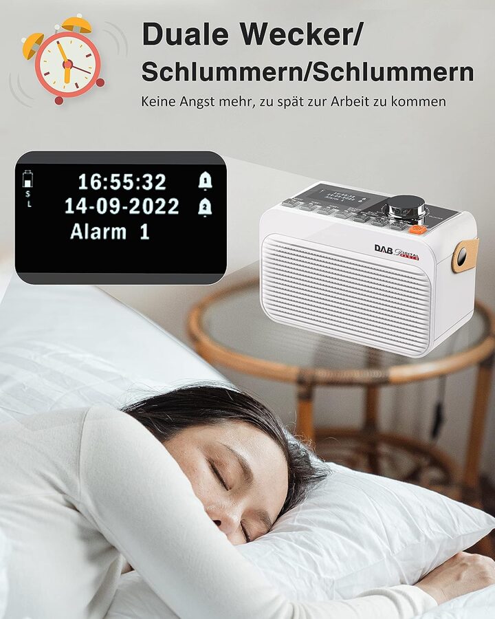 Portable Radio with Bluetooth and alarm clock. Digital FM Radio
