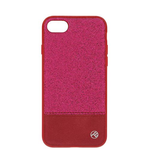 iPhone 8 Cover with Synthetic Leather Sparkle - Pink (Tellur)