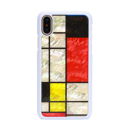 iPhone XS/S vāciņš, balts Mondrian, iKins