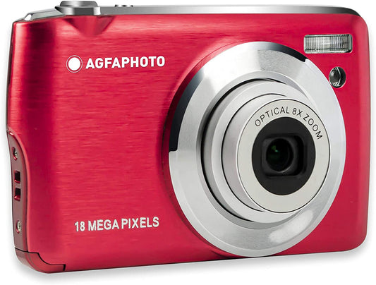 Digital Camera with Full HD Video and 8x Zoom - AgfaPhoto DC8200 Red