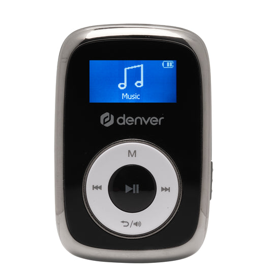 Denver MPS-316B Black 16GB Clip MP3 Player with MicroSD