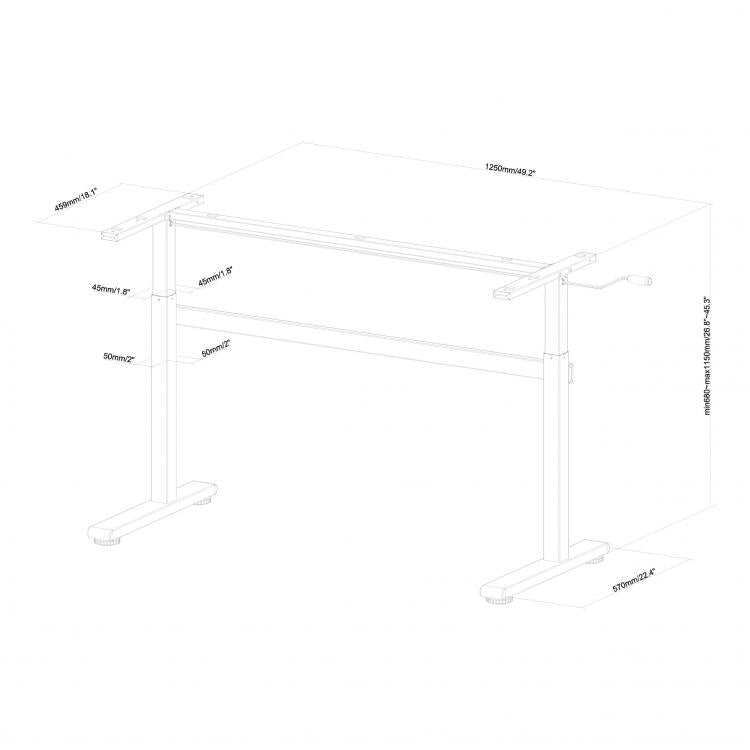 Sbox MD-220 Manual Sit-Stand Desk