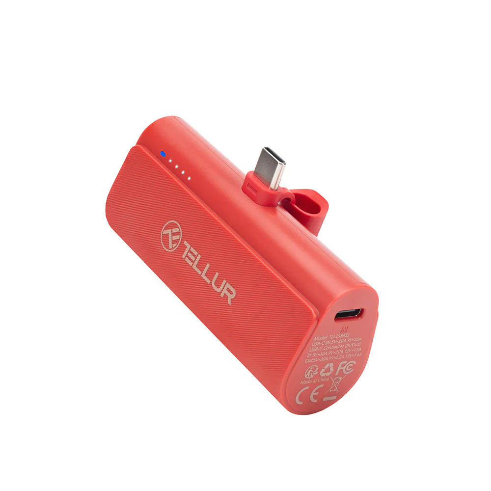 Powerbank Tellur PD202 5000mAh in red color