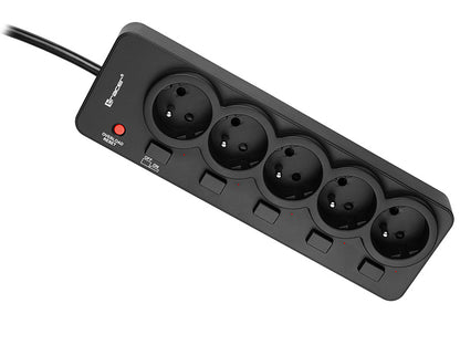 Tracer 46976 PowerGuard 1.8m Black (5 Outlets)