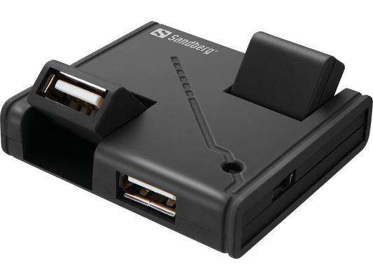 USB hub with 4 ports, Sandberg 133-67, USB 2.0, mini size, compatible with USB 2.0/1.1/1.0