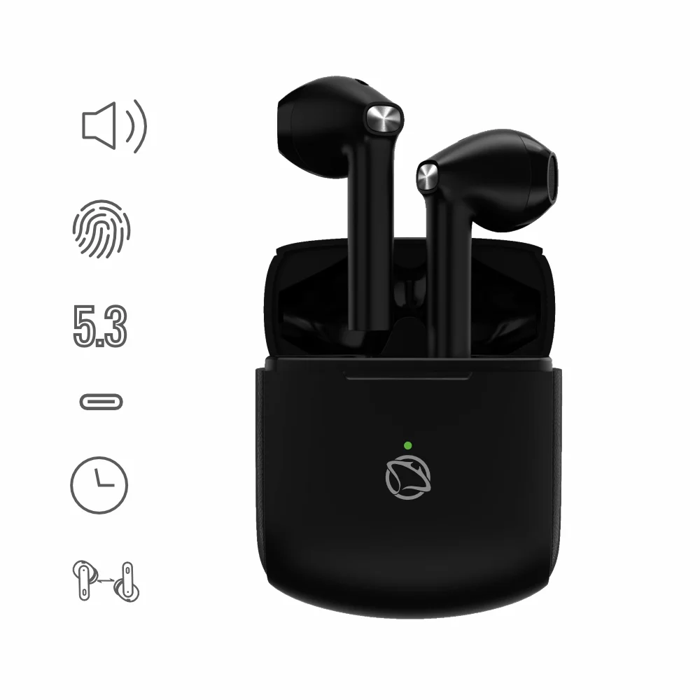 Wireless Bluetooth Headphones Black - Manta MTWS010B Rytmo X TWS