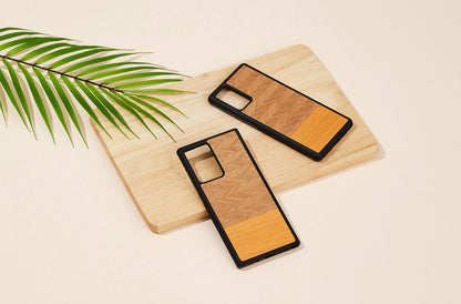 Galaxy Note 20 Ultra wooden case herringbone arancia - MAN&amp;WOOD