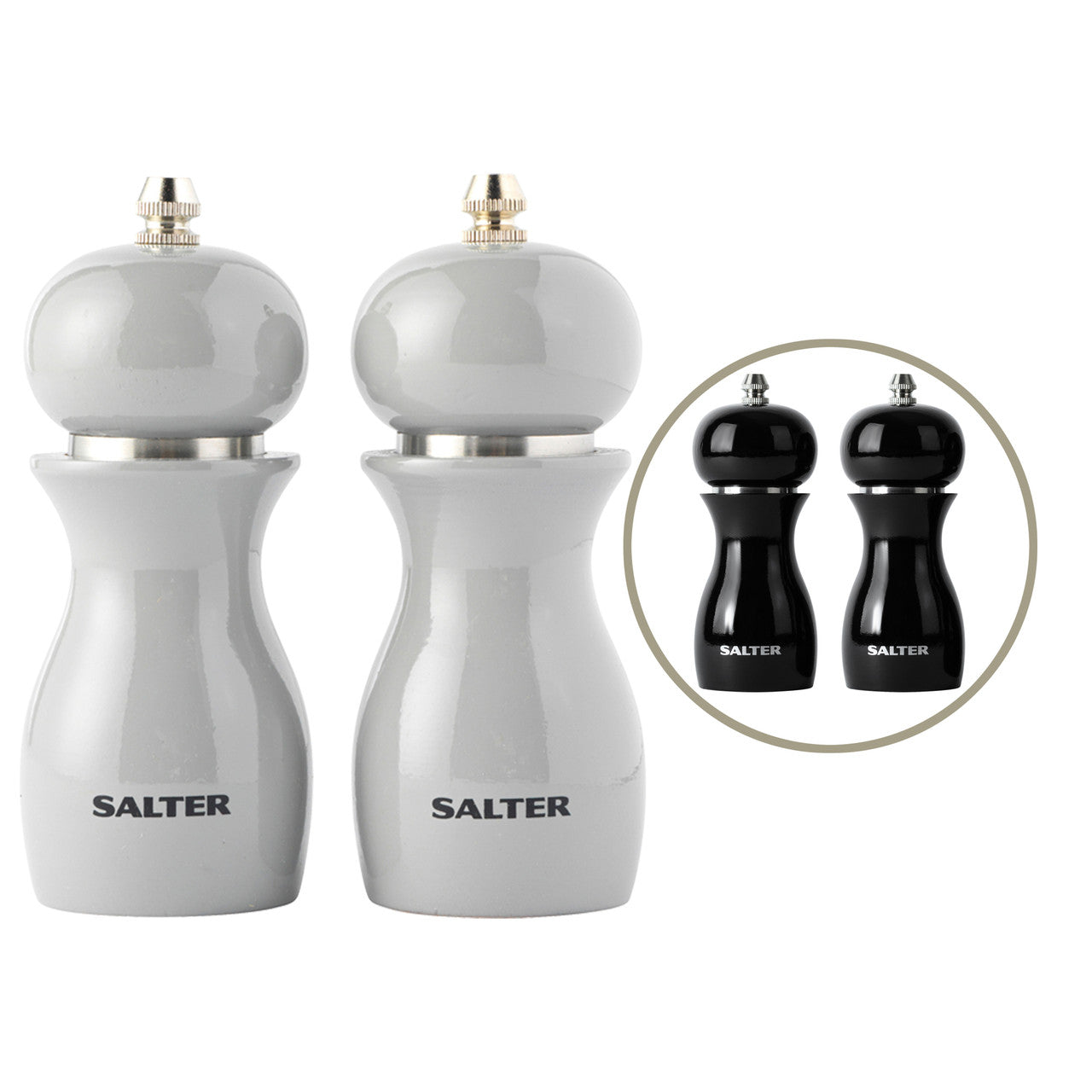 Salt and pepper mill with a glossy finish, Salter 7613 BKXRA