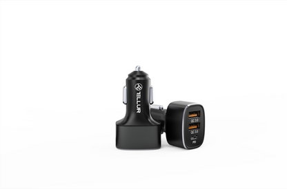 Tellur Car Charger FCC9, 56W, 9A (2XQC 3.0 + PD20W) black