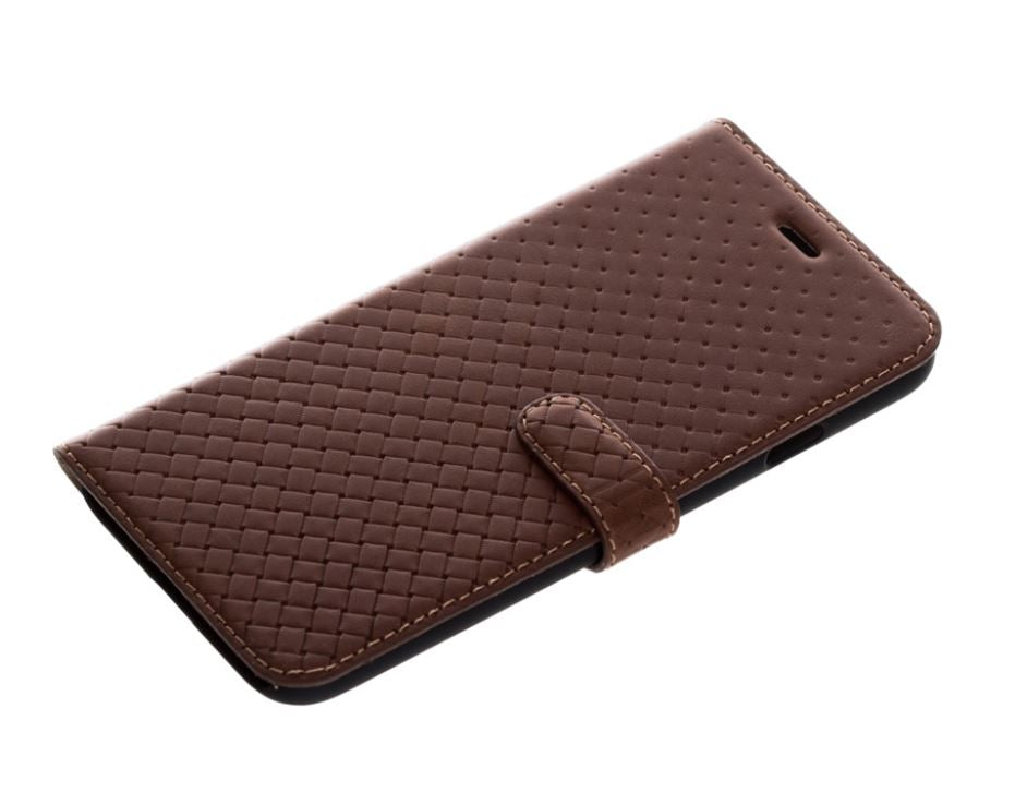 Leather book cover for iPhone 7 - Tellur, brown