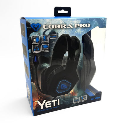 Игровая гарнитура Media-Tech MT3599 Cobra Pro Yeti — большая, с микрофоном, подсветкой, динамиками 50 мм, нейлоновым кабелем длиной 2,2 м