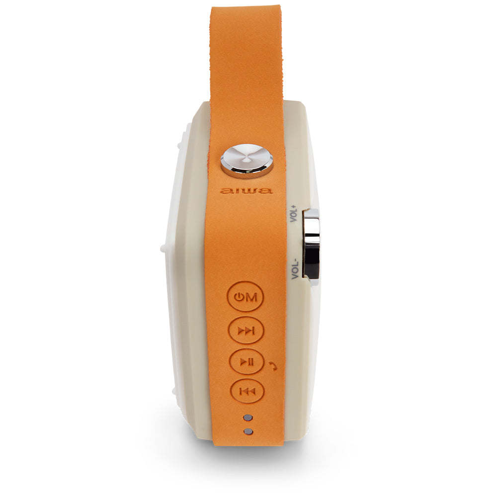 Портативная Bluetooth-колонка, водонепроницаемая, пыленепроницаемая и противоударная, Aiwa BS-100GY, белый/серый