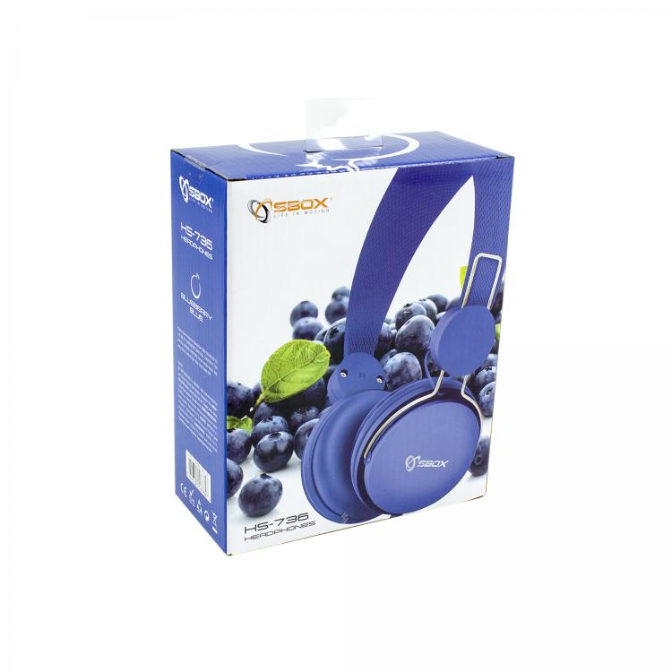 Sbox HS-736BL Headphones with cable. Blue
