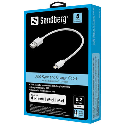 Sandberg 441-19 USB&gt;Молния MFI 0,2м Белый