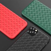 iPhone 11 Pro case with woven pattern, Devia, black