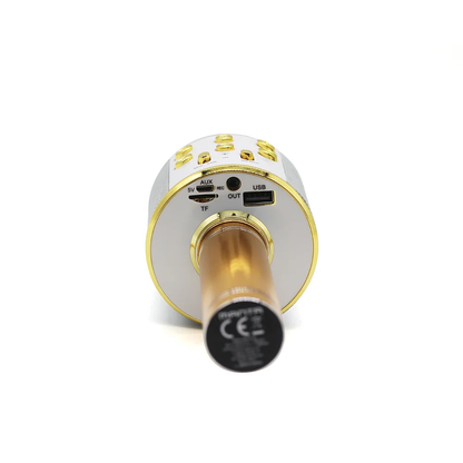 Bezvadu Bluetooth Karaoke Mikrofons ar Skaļruni, 5W Jauda, Manta MIC10-G Gold