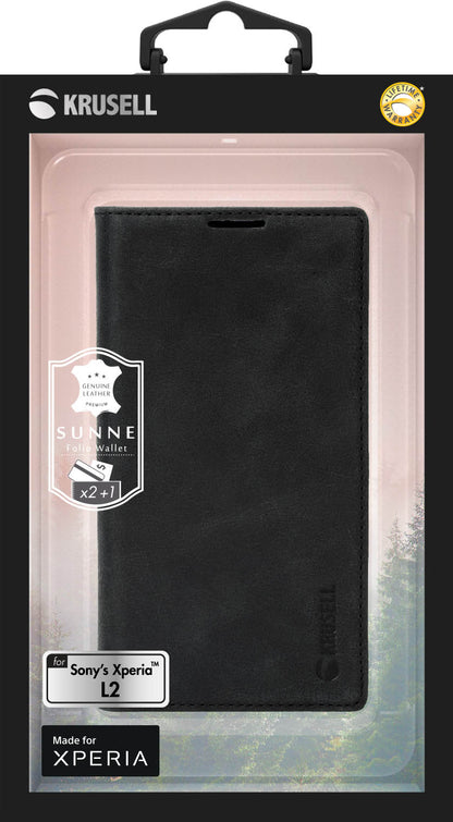 Krusell Sunne 2 Card Foliowallet Sony Xperia L2 vintage black 