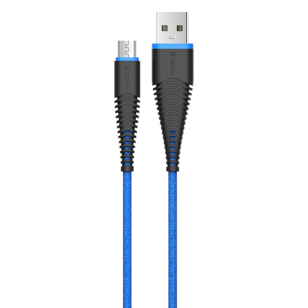 Кабель Devia Fish 1 Series для Micro USB (5В 2,4А,1,5М) синий
