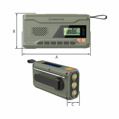 Dynamic FM radio with solar panel and SOS function - Manta RDI401G