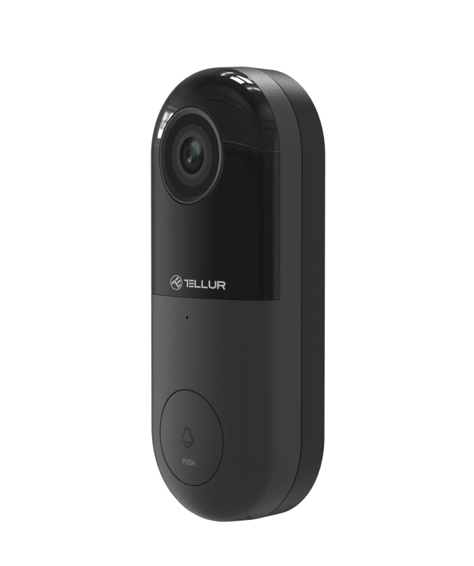 Tellur Smart WiFi Video DoorBell 1080P, PIR, Wired Black